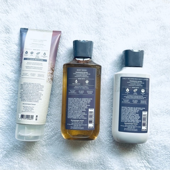 ❄️ NEW Bath & Body Works, Snowflakes & Cashmere Trio, Luxurious Body Care Set ❄️ - Picture 3 of 9